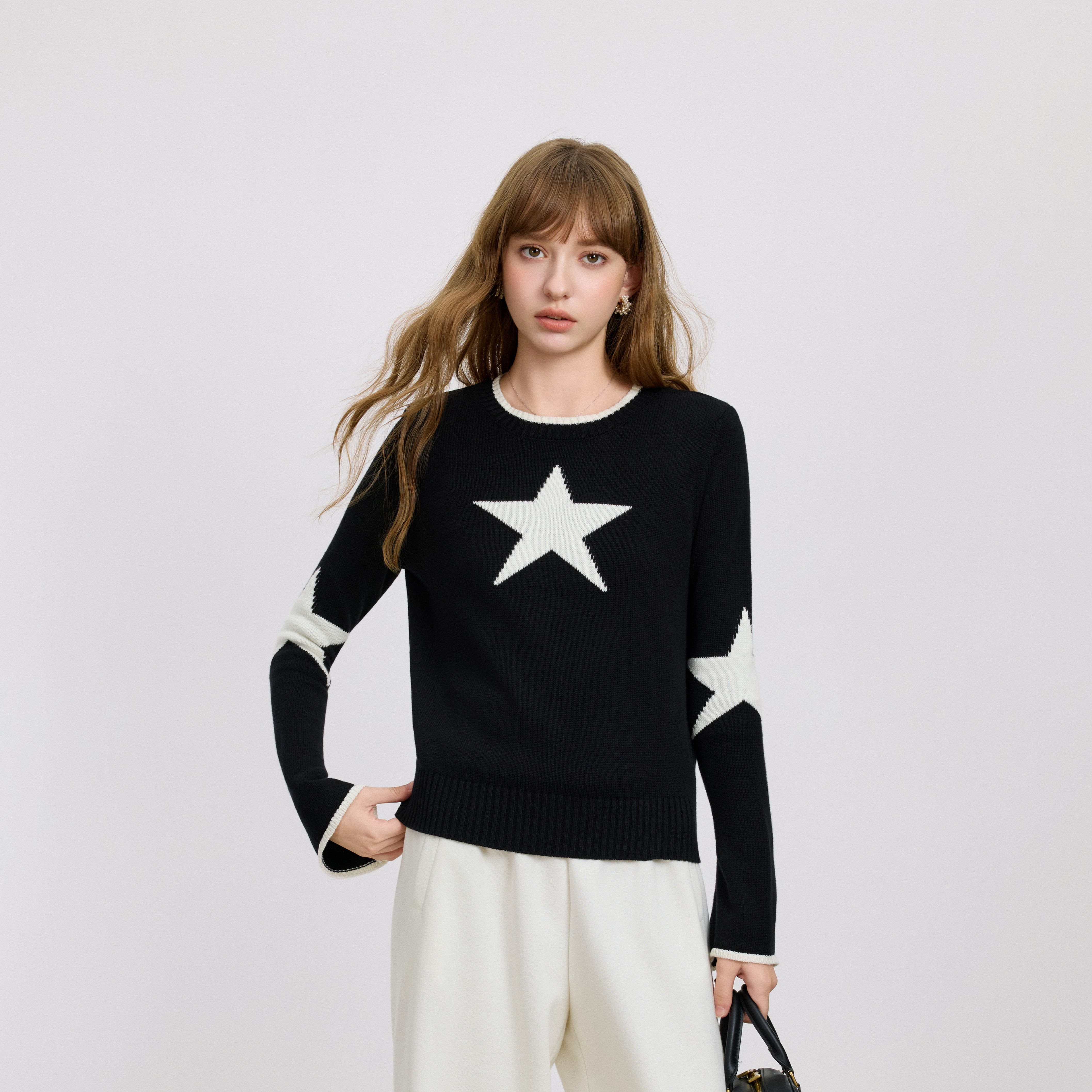 Women's Star Jacquard Knit Sweater