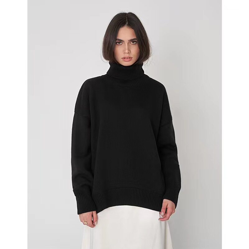 Women's Solid Turtleneck Knit Sweater