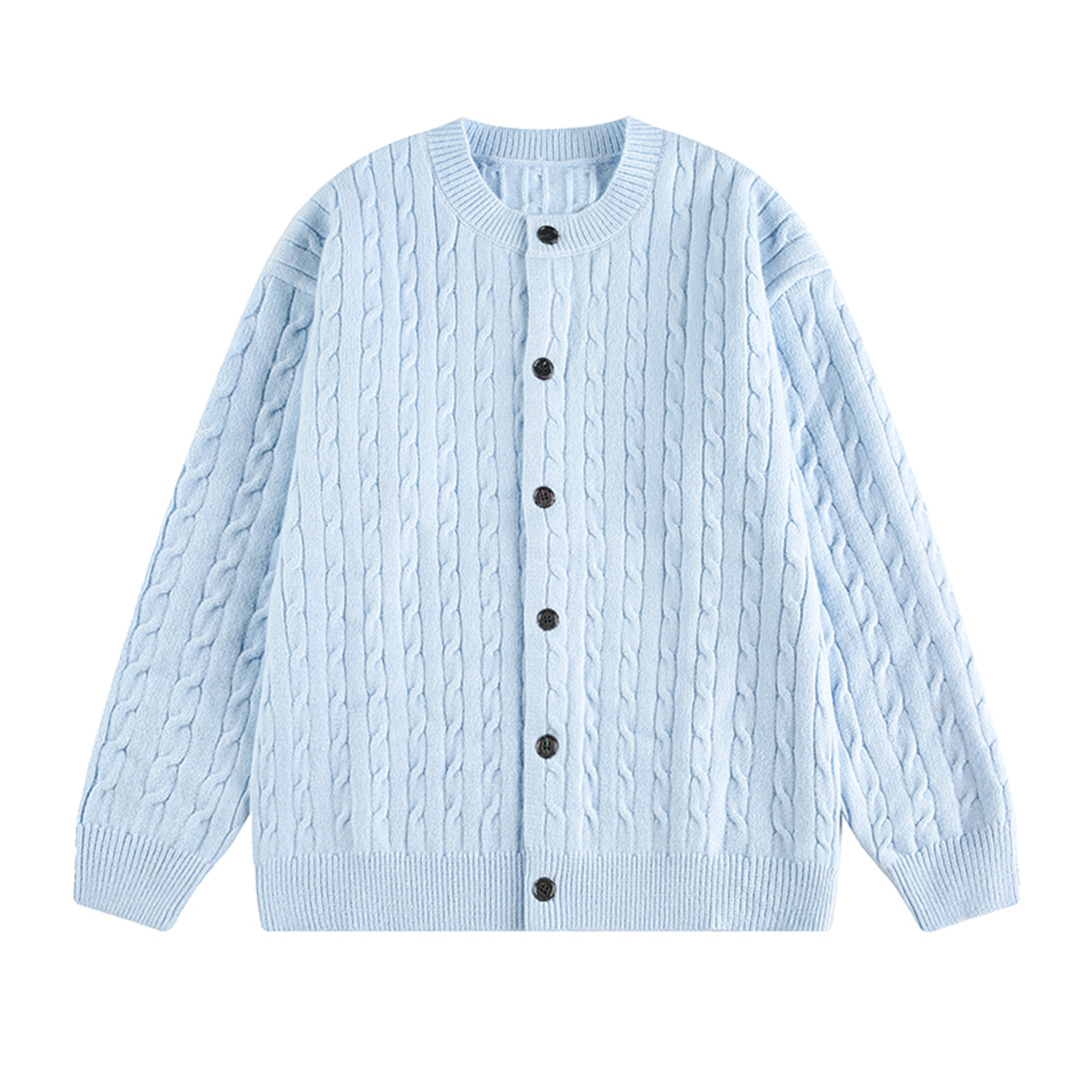 Unisex Cable Knit Cardigan Sweater