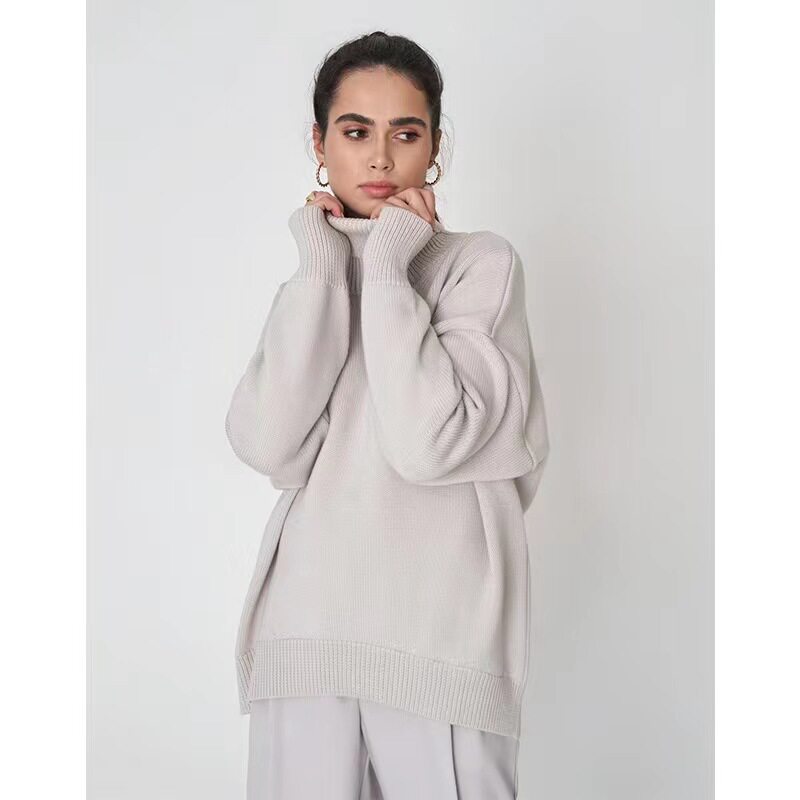 Women's Solid Turtleneck Knit Sweater