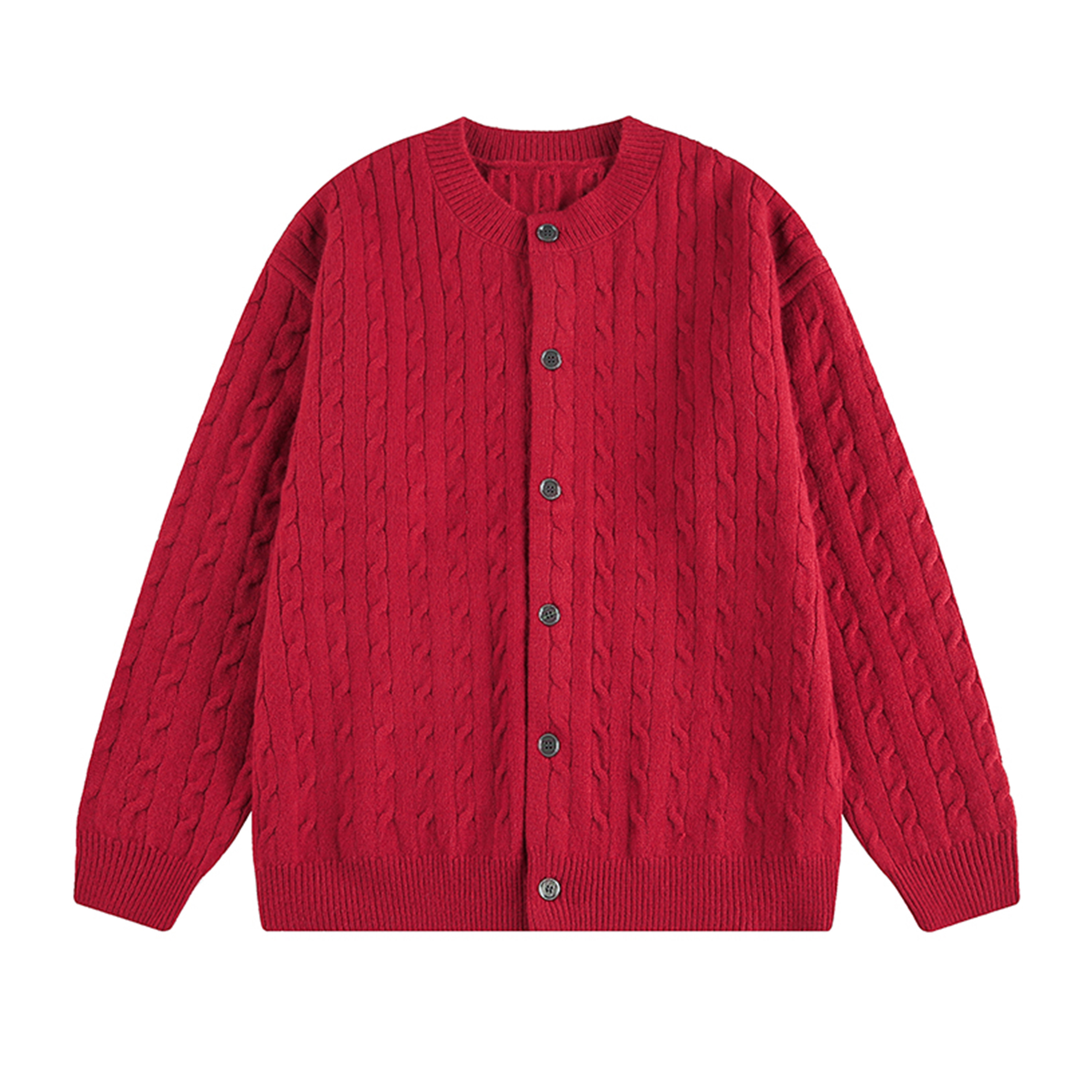 Unisex Cable Knit Cardigan Sweater
