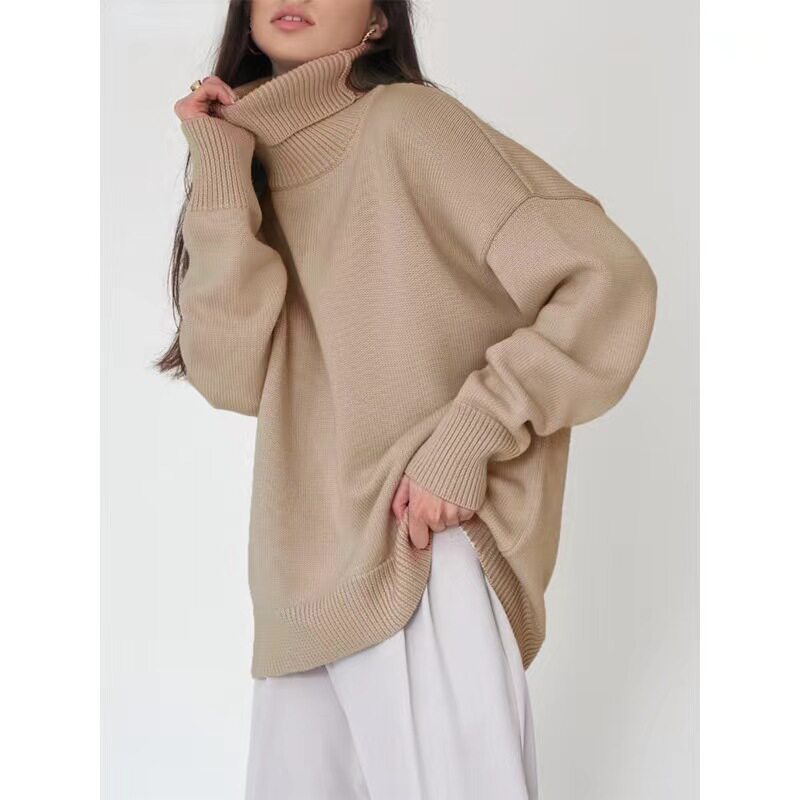 Women's Solid Turtleneck Knit Sweater