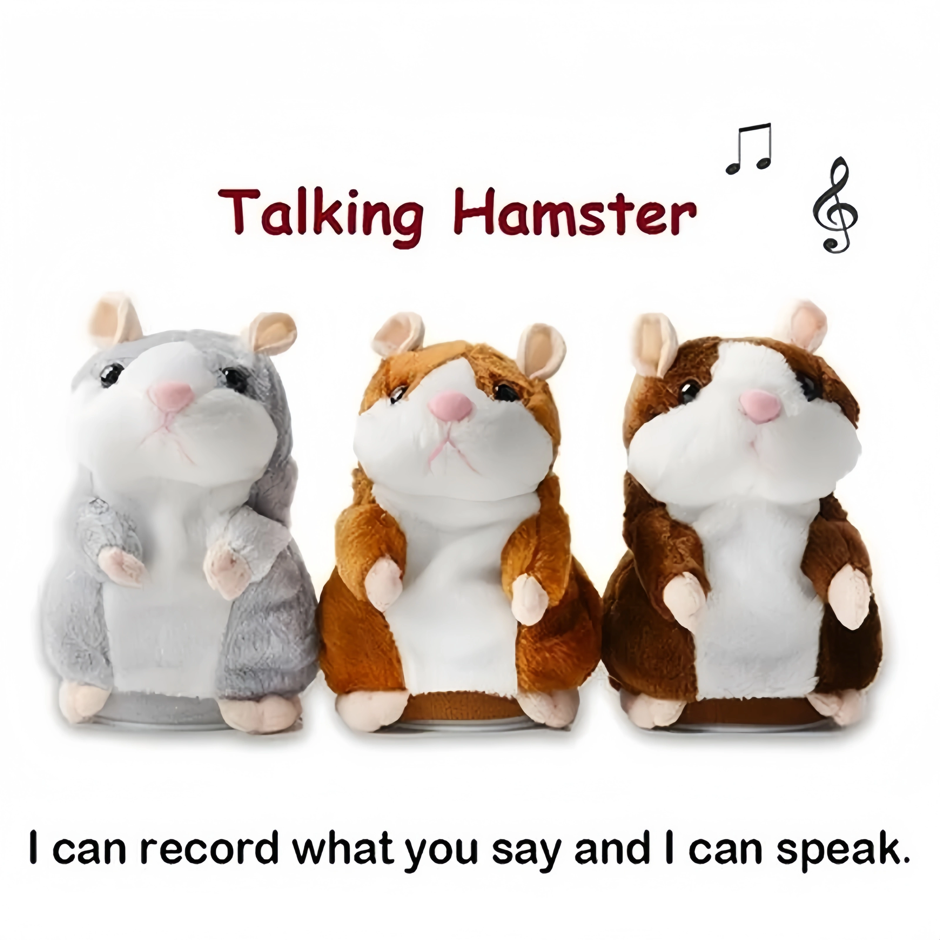  ✨Funny Talking Hamster Plush Toy🐹– Repeats Everything You Say, Auto Head Shaking & Touch Response – Hilarious Interactive Gift for Kids, Pets & Adults 🎁