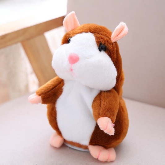  ✨Funny Talking Hamster Plush Toy🐹– Repeats Everything You Say, Auto Head Shaking & Touch Response – Hilarious Interactive Gift for Kids, Pets & Adults 🎁