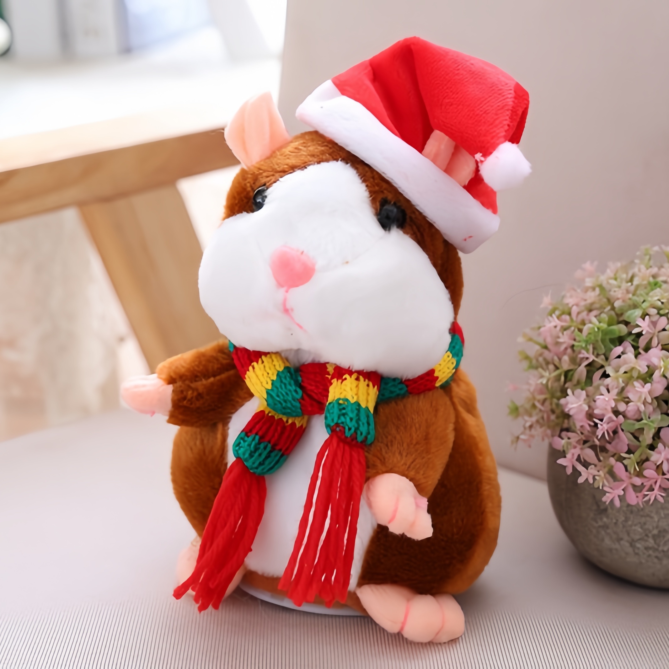  ✨Funny Talking Hamster Plush Toy🐹– Repeats Everything You Say, Auto Head Shaking & Touch Response – Hilarious Interactive Gift for Kids, Pets & Adults 🎁