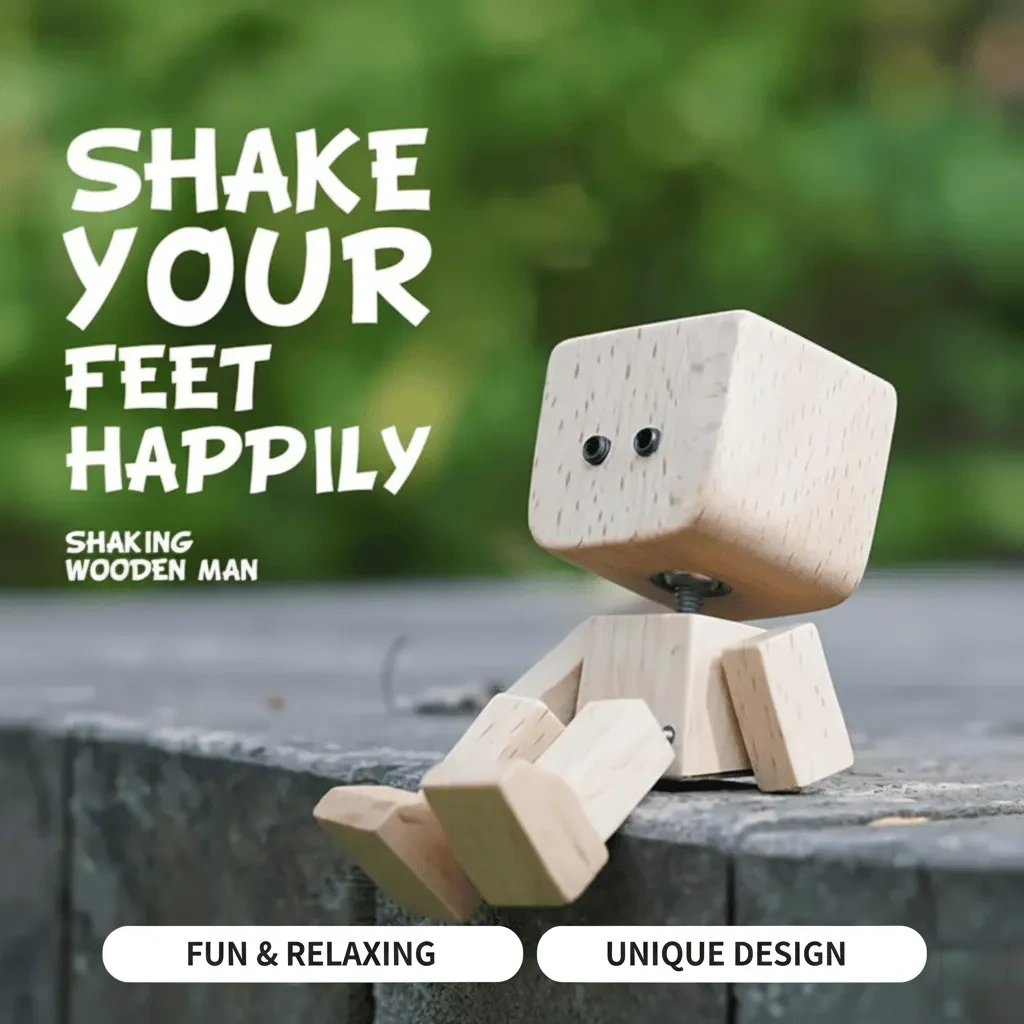 ❤🎁Shaking Feet Wooden Figure with 12PCS Magnetic Expressions