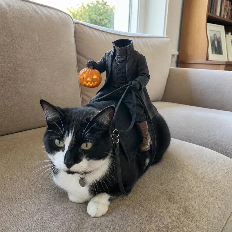 😺The Headless Horseman Rider Pet Costume🎃