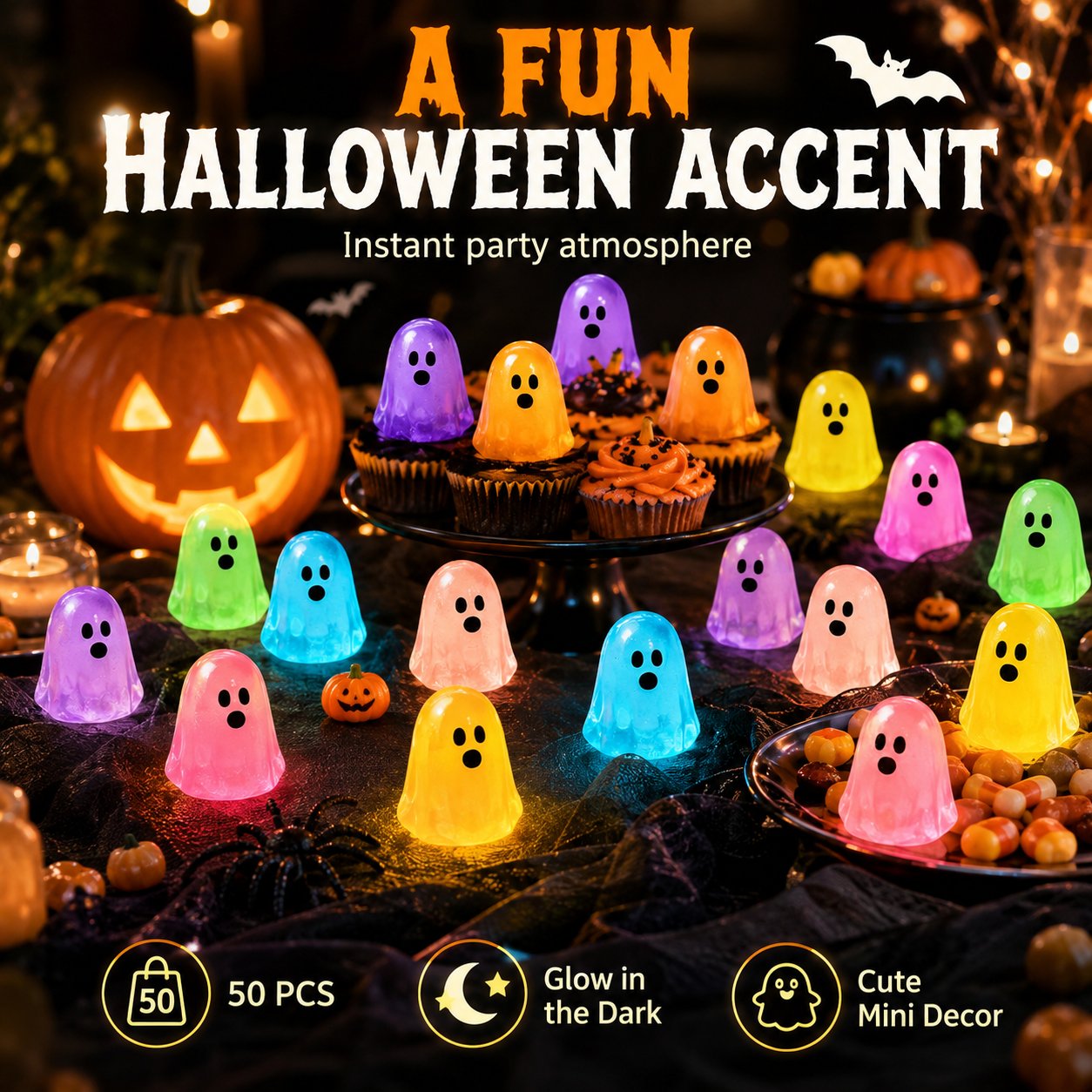 👻 Mini Glow Halloween Ghosts