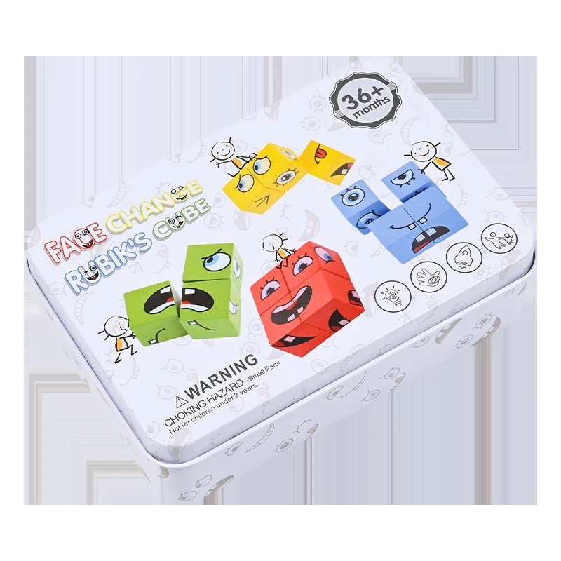 Face Changing Rubik's Cube Wooden Puzzle for Kids