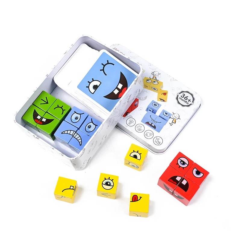 Face Changing Rubik's Cube Wooden Puzzle for Kids