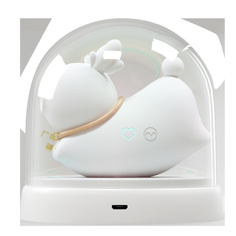 Smart Heated Suction & Tapping Massager | App-Controlled Intimate Toy with UV Sterilization Base | Discreet Nightlight Design