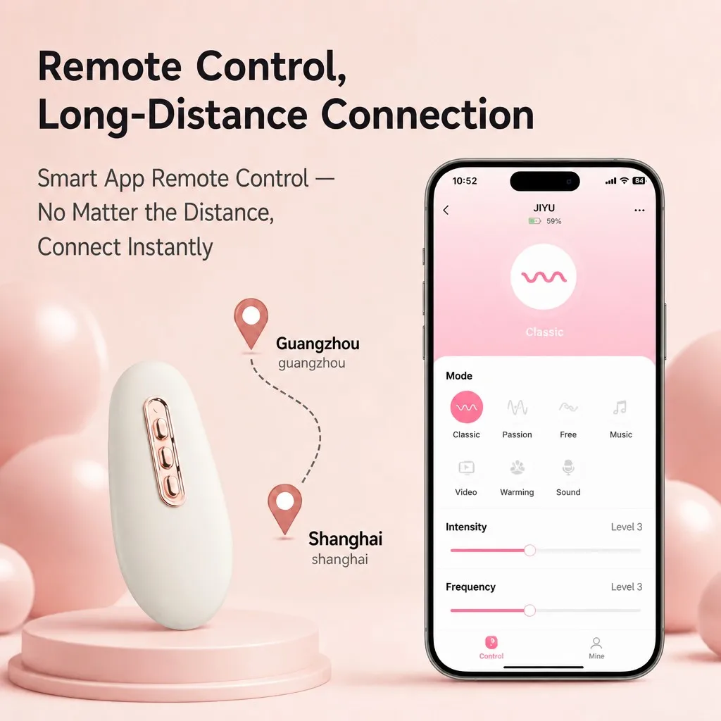JIUUY Thrusting Vibrator Remote Control Long Distance Connection