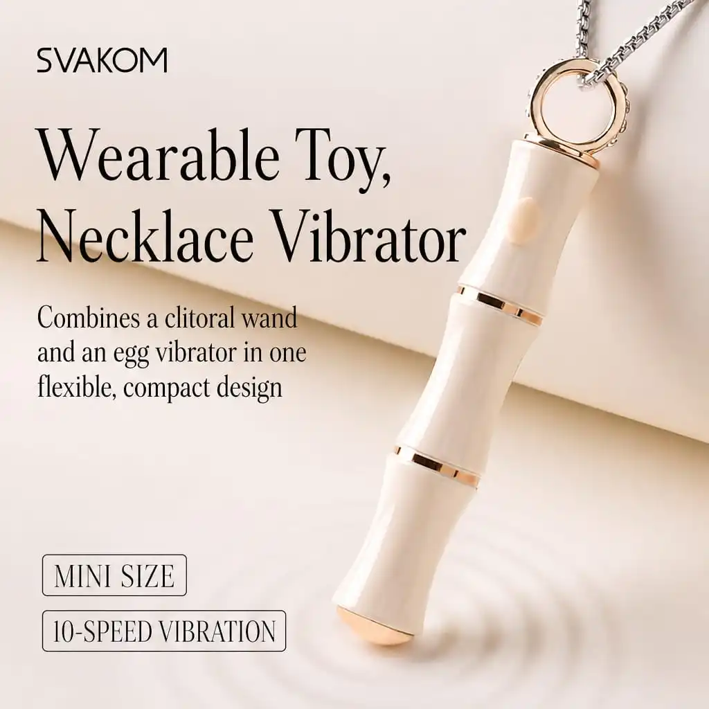Sivokan 2-in-1 Wearable Necklace Vibrator - SVAKOM Wand and Egg Design