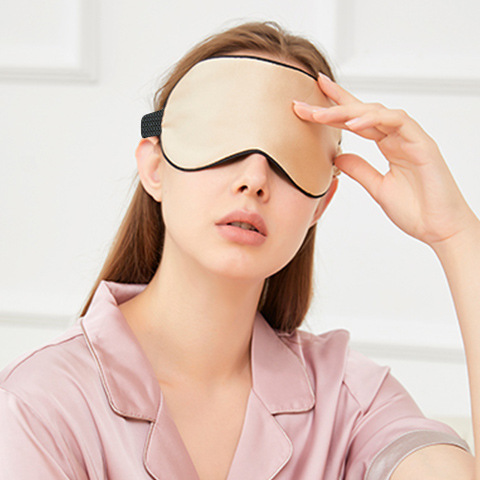 Premium 19 Momme Printed Silk Sleep Mask | Dual-Sided 100% Mulberry Silk Blackout Travel Eye Mask