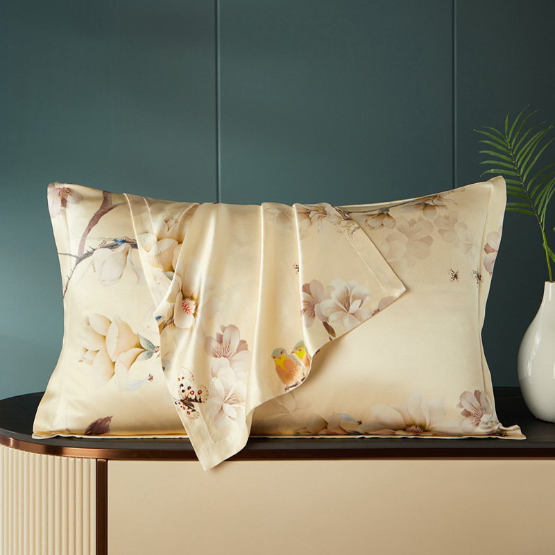 Premium 40 Momme Silk Pillowcase (Dual-Sided) | Front: 6A Mulberry Silk, Back: Polyester | Anti-Aging Beauty Sleep Cover (48x74cm)