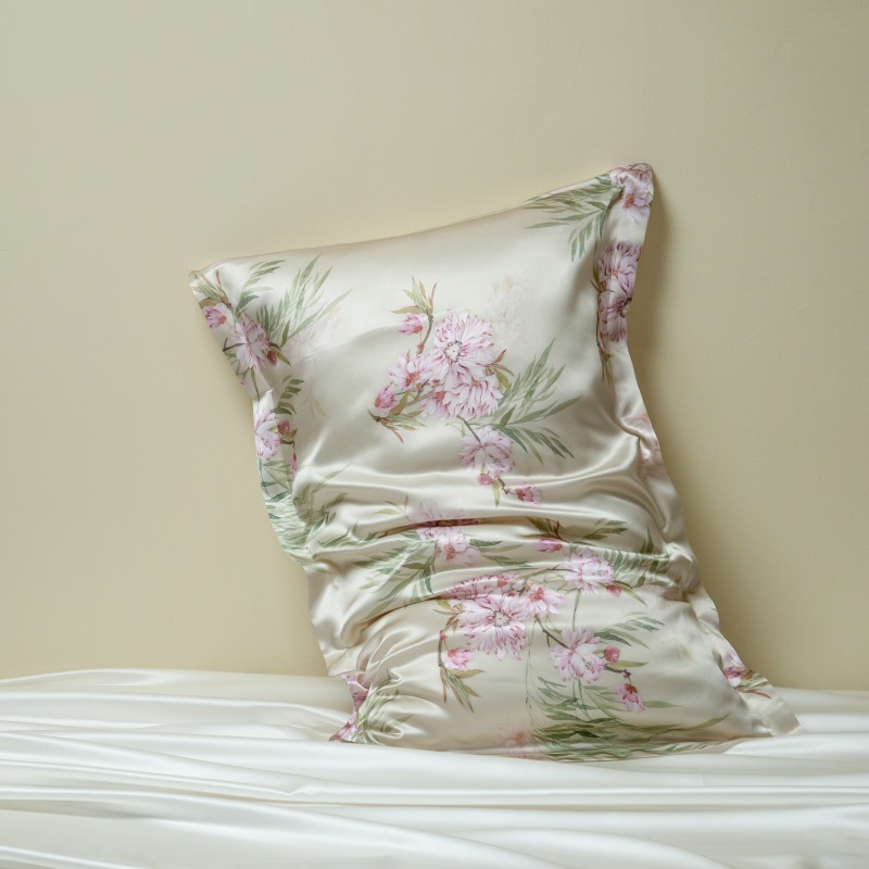 Premium 40 Momme Silk Pillowcase (Dual-Sided) | Front: 100% Mulberry Silk, Back: Cooling Lyocell Tencel | Anti-Aging Beauty Sleep Cover (48x74cm)
