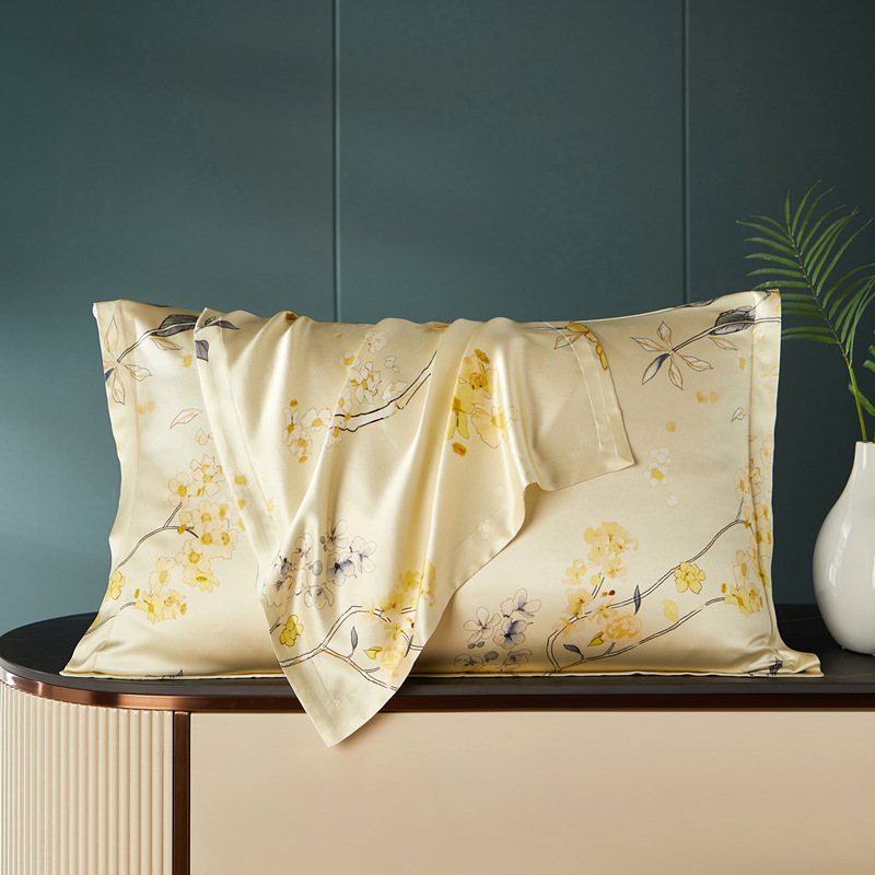 Premium 40 Momme Silk Pillowcase (Dual-Sided) | Front: 6A Mulberry Silk, Back: Polyester | Anti-Aging Beauty Sleep Cover (48x74cm)