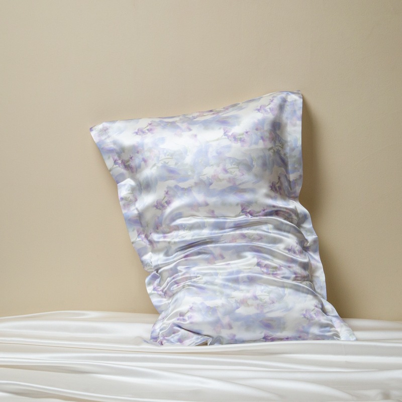 Premium 40 Momme Silk Pillowcase (Dual-Sided) | Front: 100% Mulberry Silk, Back: Cooling Lyocell Tencel | Anti-Aging Beauty Sleep Cover (48x74cm)