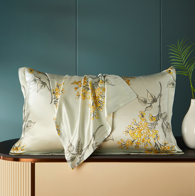 Premium 40 Momme Silk Pillowcase (Dual-Sided) | Front: 6A Mulberry Silk, Back: Polyester | Anti-Aging Beauty Sleep Cover (48x74cm)