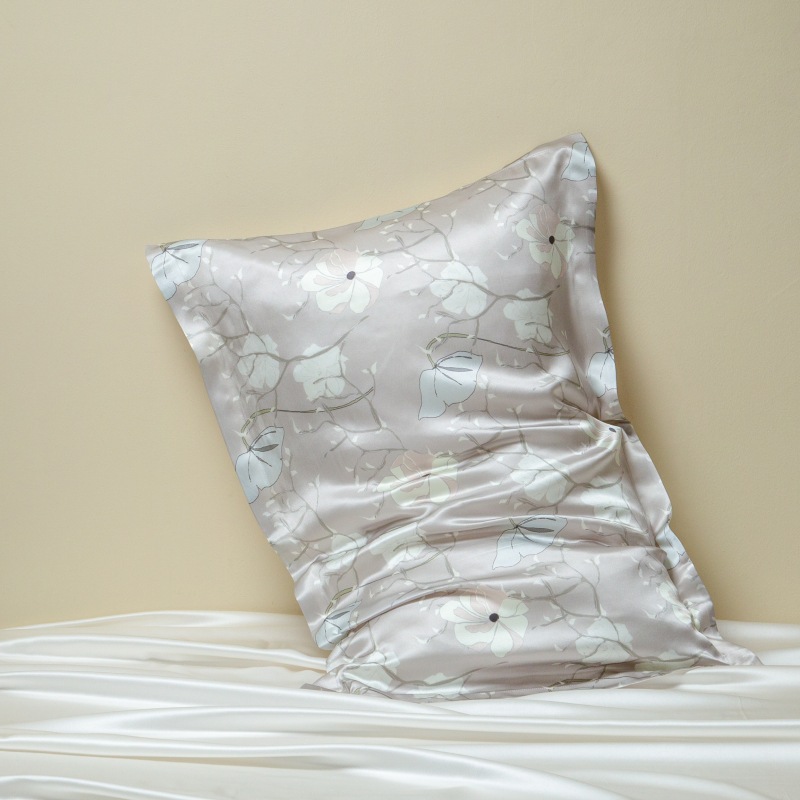 Premium 40 Momme Silk Pillowcase (Dual-Sided) | Front: 100% Mulberry Silk, Back: Cooling Lyocell Tencel | Anti-Aging Beauty Sleep Cover (48x74cm)