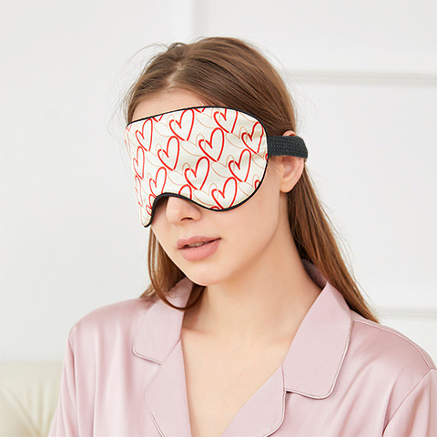 Premium 19 Momme Printed Silk Sleep Mask | Dual-Sided 100% Mulberry Silk Blackout Travel Eye Mask