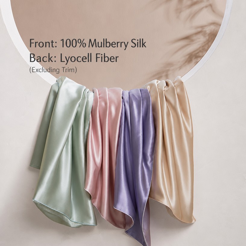 Premium 19 Momme Dual-Sided Pillowcase: 100% Mulberry Silk & Cooling Tencel