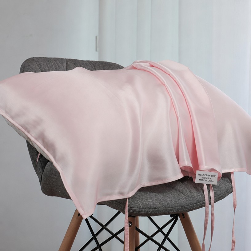 19 Momme 100% Mulberry Silk Pillow Slip with Adjustable Straps - Travel & Home Beauty Care