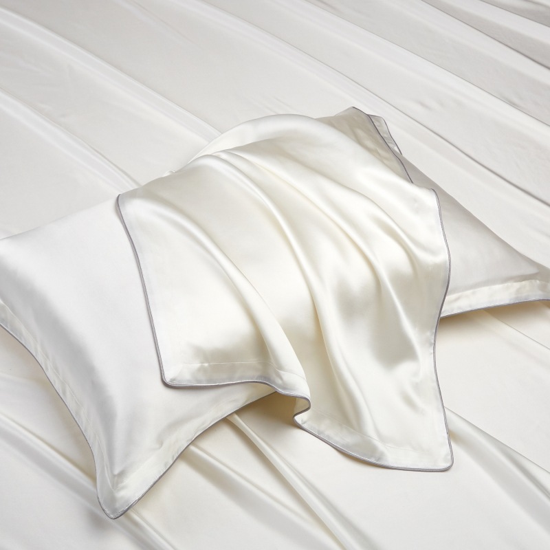 Luxury 40 Momme Silk Beauty Pillowcase - 100% Mulberry Silk Front for Hair & Skin Care (Single)