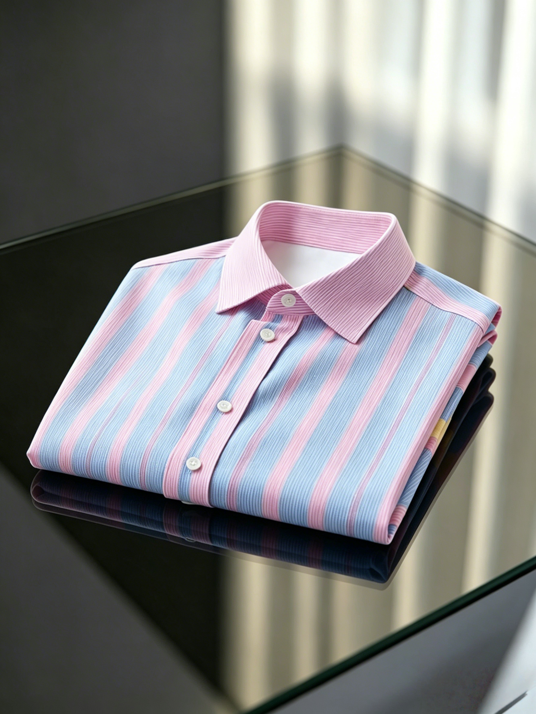 Camisa polo ejecutivo casual jacquard Button de manga corta para hombre