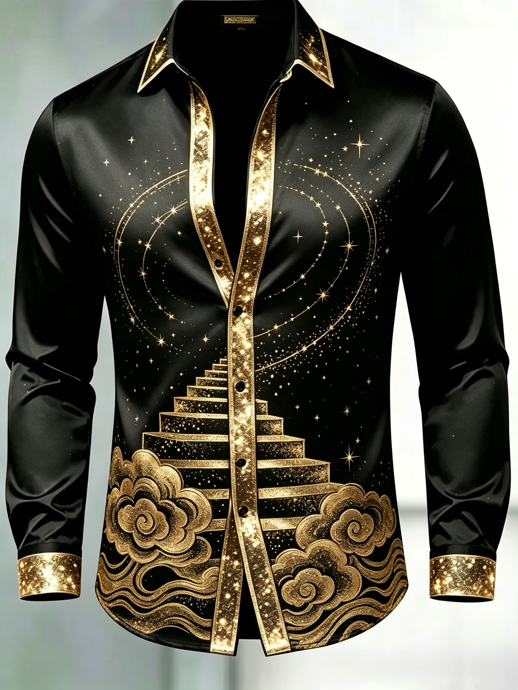 Camisa Starry East Astrology de manga larga para hombre