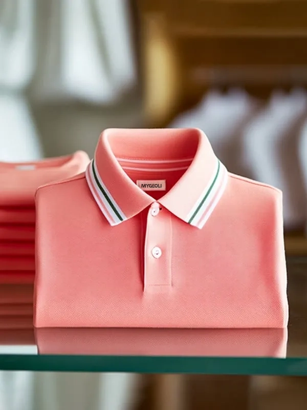 Camisa polo clásico ejecutivo Logo de manga corta para hombre