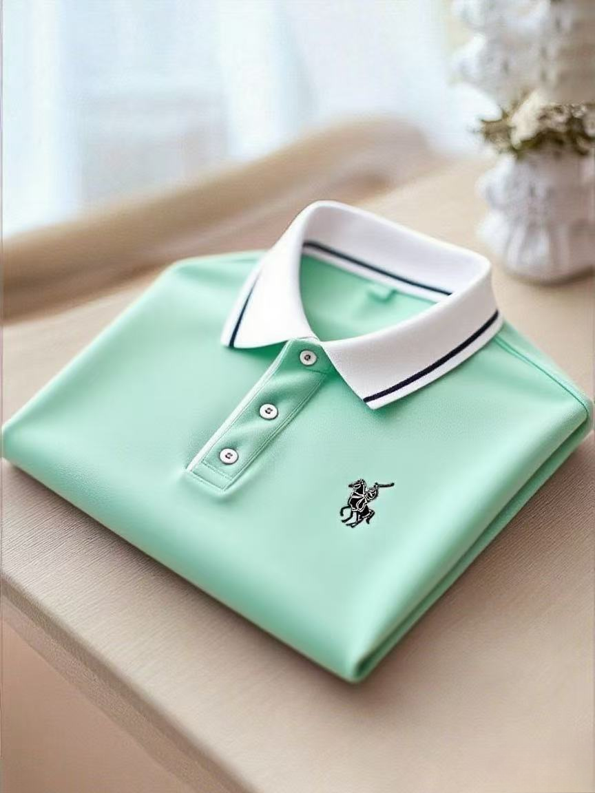 para hombre ejecutivo casual Button de manga corta camisa polo