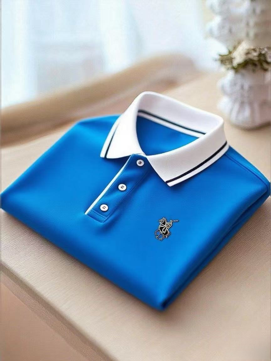 para hombre ejecutivo casual Button de manga corta camisa polo