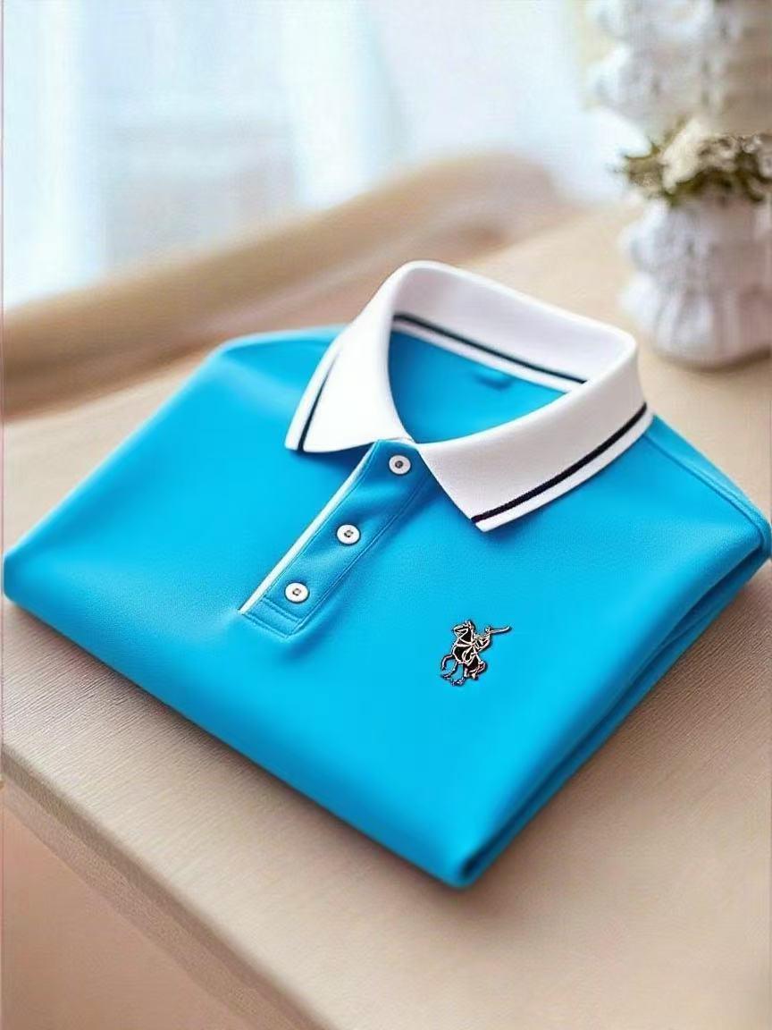 para hombre ejecutivo casual Button de manga corta camisa polo