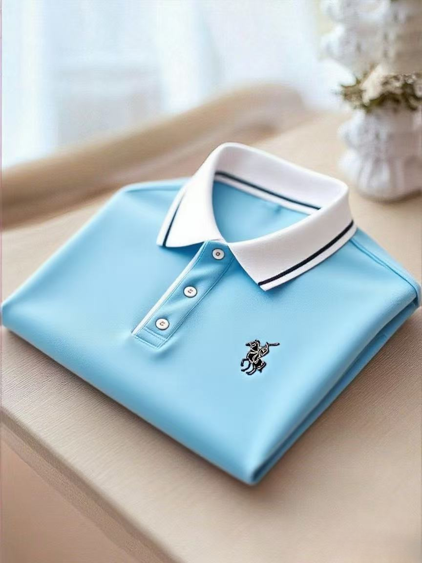 para hombre ejecutivo casual Button de manga corta camisa polo