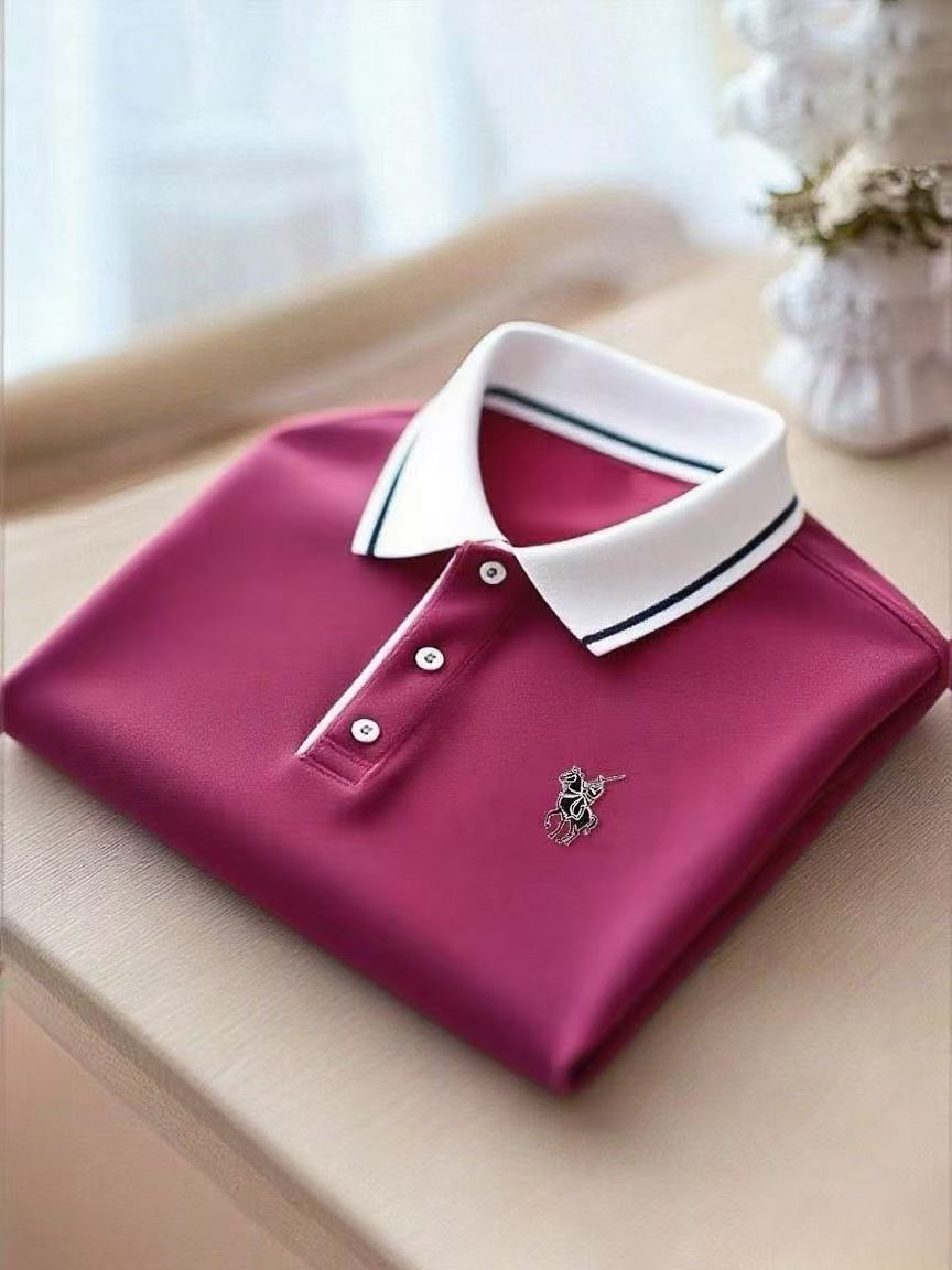 para hombre ejecutivo casual Button de manga corta camisa polo