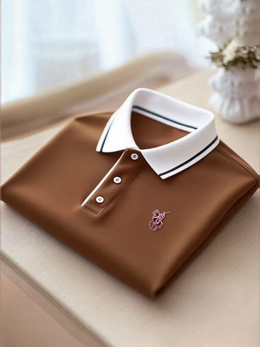 para hombre ejecutivo casual Button de manga corta camisa polo