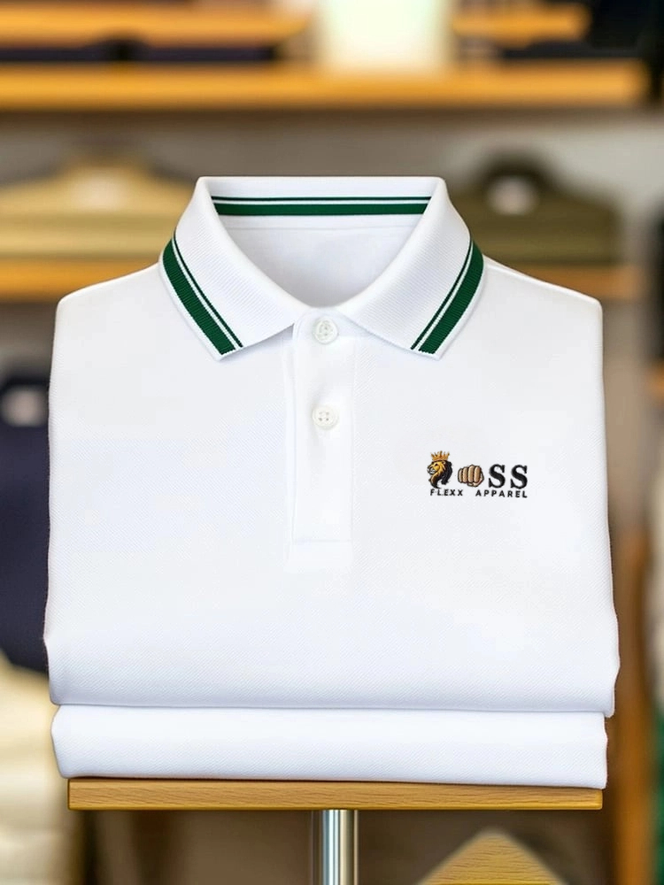 Camisa polo ejecutivo casual Button de manga corta para hombre