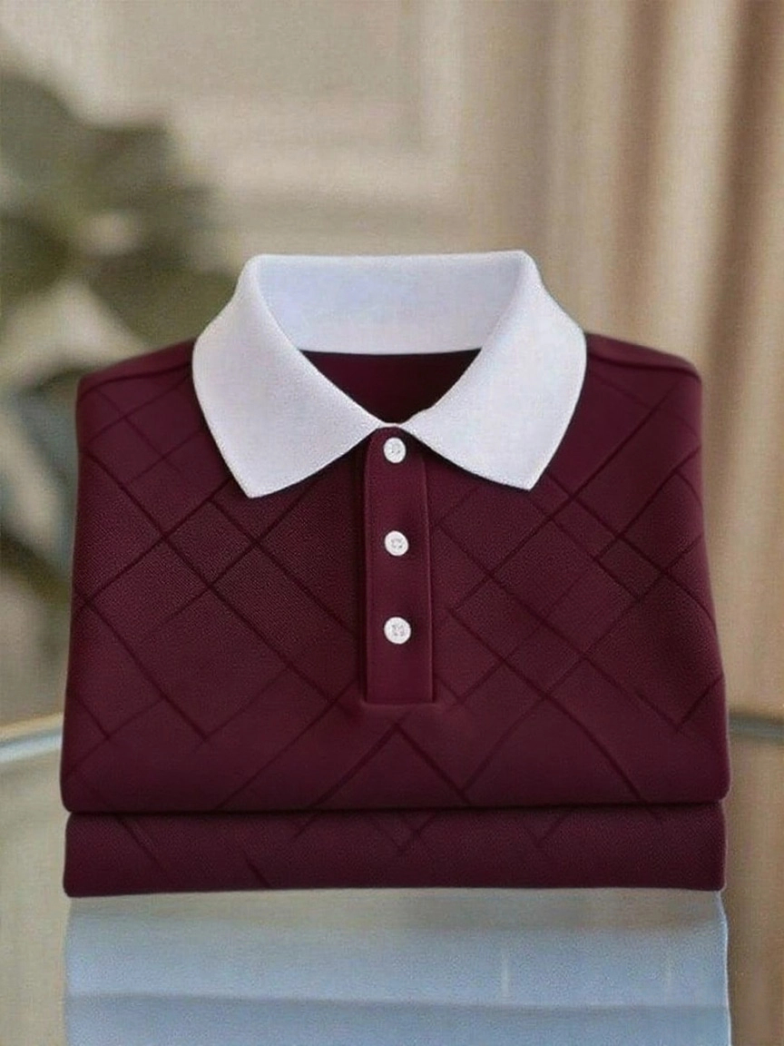 para hombre ejecutivo casual Logo Button de manga corta camisa polo