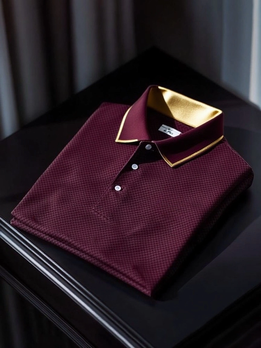 Camisa polo clásico ejecutivo Check Logo Button de manga corta para hombre
