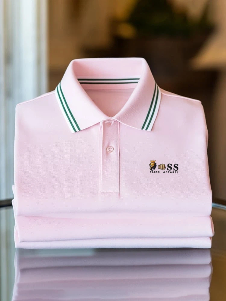 Camisa polo ejecutivo Logo con botones de manga corta para hombre
