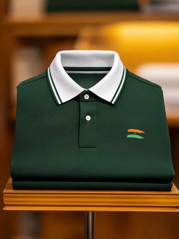 Camisa polo clásico ejecutivo Logo Button de manga corta para hombre