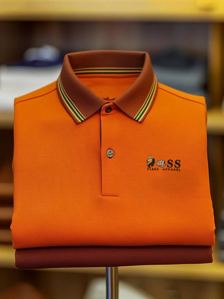 Camisa polo clásico ejecutivo Logo Button de manga corta para hombre