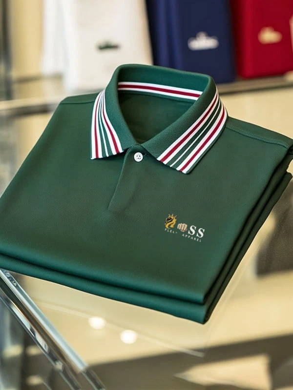 Camisa polo clásico ejecutivo Logo Button de manga corta para hombre