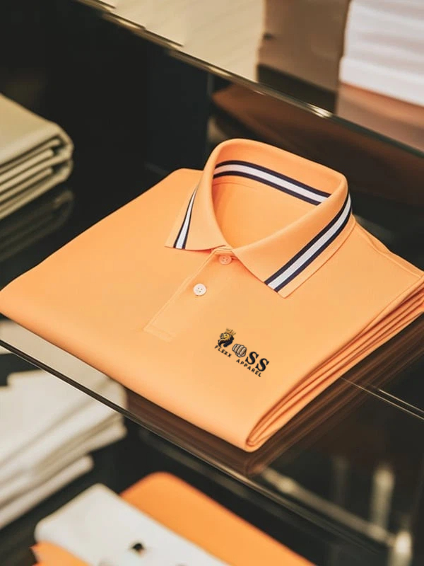 Camisa polo clásico ejecutivo Logo Button de manga corta para hombre