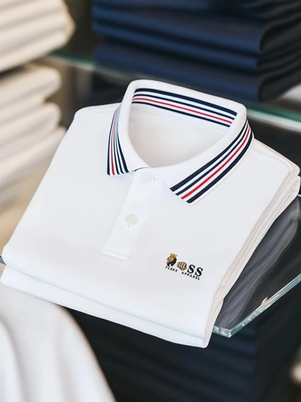 Camisa polo clásico ejecutivo Logo Button de manga corta para hombre