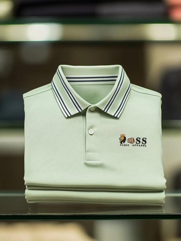 Camisa polo clásico ejecutivo Button de manga corta para hombre