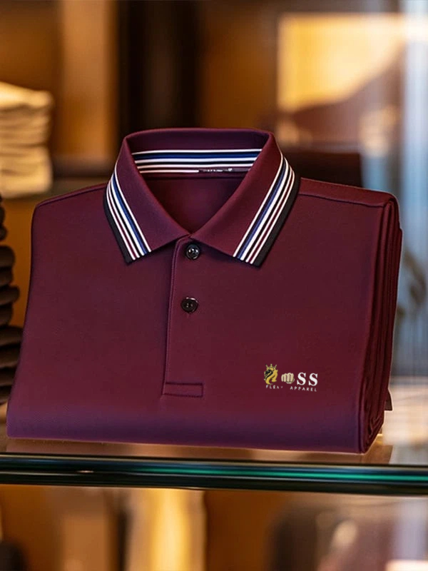 Camisa polo clásico ejecutivo Logo Button de manga corta para hombre