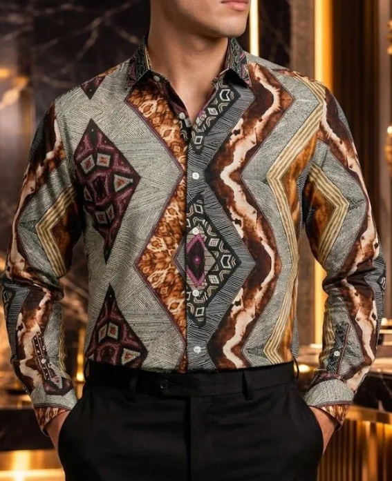 Camisa casual man diagonal rayas