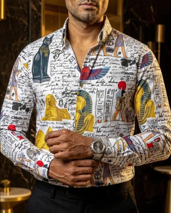 Camisa casual de corte entallado white sphinx letters